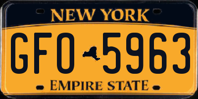 NY license plate GFO5963