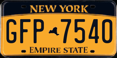 NY license plate GFP7540