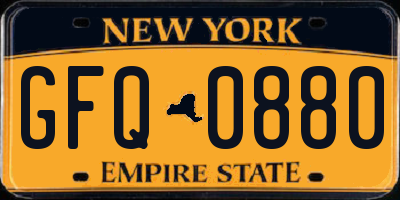 NY license plate GFQ0880