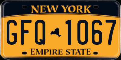 NY license plate GFQ1067