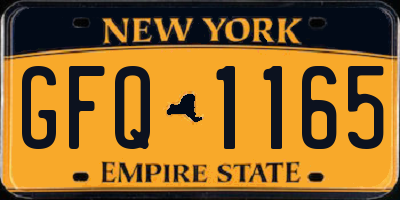 NY license plate GFQ1165