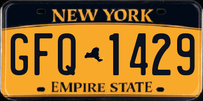 NY license plate GFQ1429