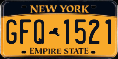 NY license plate GFQ1521