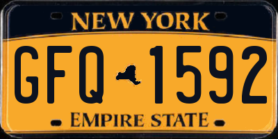 NY license plate GFQ1592