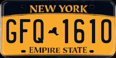 NY license plate GFQ1610