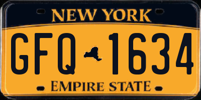 NY license plate GFQ1634