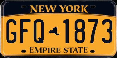 NY license plate GFQ1873