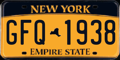 NY license plate GFQ1938