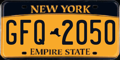 NY license plate GFQ2050
