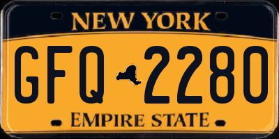 NY license plate GFQ2280