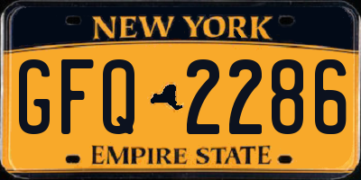 NY license plate GFQ2286