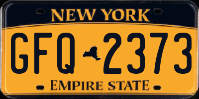 NY license plate GFQ2373