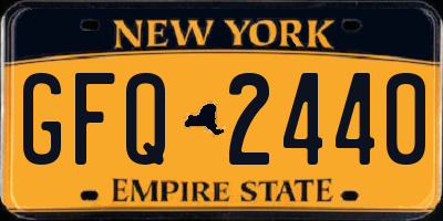 NY license plate GFQ2440
