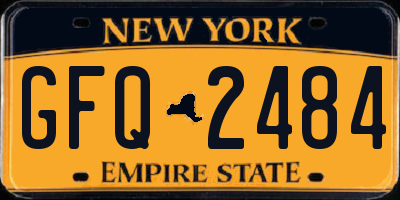 NY license plate GFQ2484