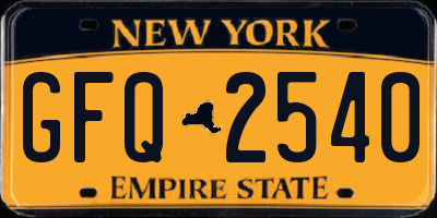 NY license plate GFQ2540