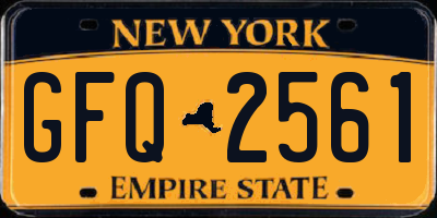 NY license plate GFQ2561