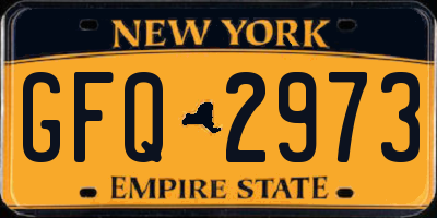 NY license plate GFQ2973