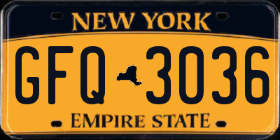 NY license plate GFQ3036