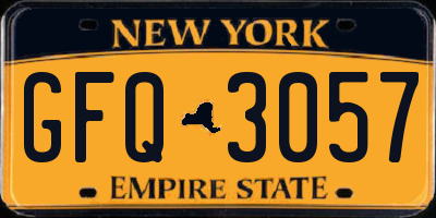 NY license plate GFQ3057