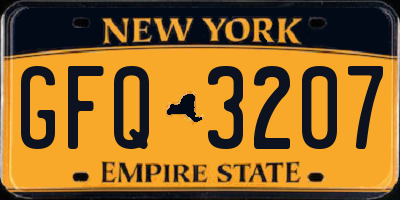 NY license plate GFQ3207