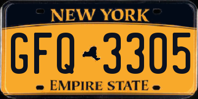 NY license plate GFQ3305
