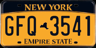 NY license plate GFQ3541