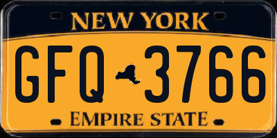 NY license plate GFQ3766