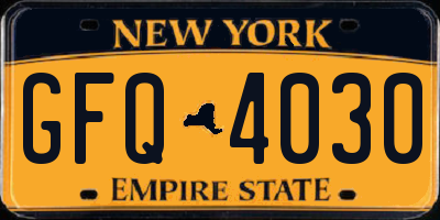 NY license plate GFQ4030