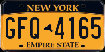 NY license plate GFQ4165