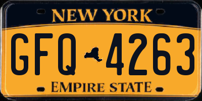 NY license plate GFQ4263