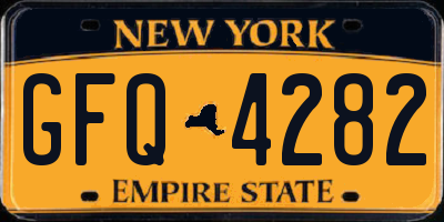 NY license plate GFQ4282