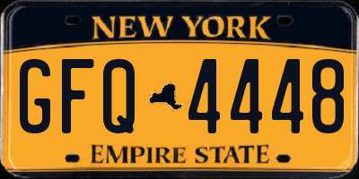 NY license plate GFQ4448