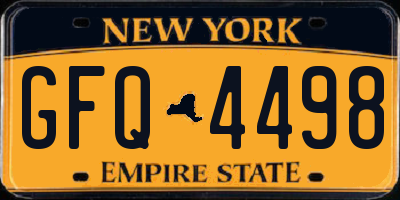 NY license plate GFQ4498