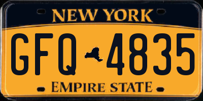 NY license plate GFQ4835
