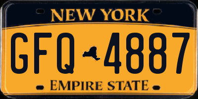 NY license plate GFQ4887