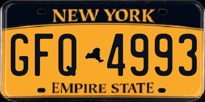 NY license plate GFQ4993