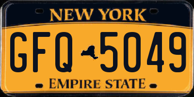 NY license plate GFQ5049