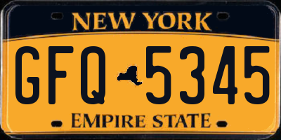 NY license plate GFQ5345