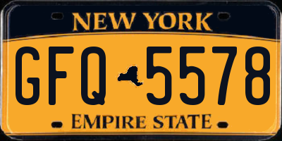 NY license plate GFQ5578