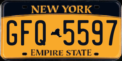 NY license plate GFQ5597