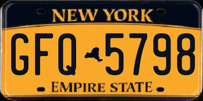 NY license plate GFQ5798