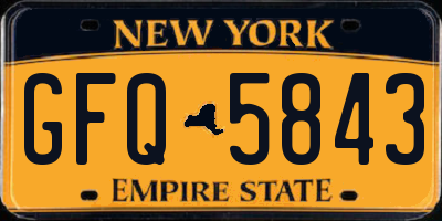 NY license plate GFQ5843