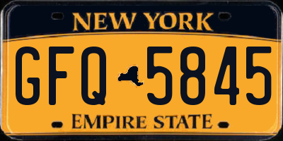 NY license plate GFQ5845