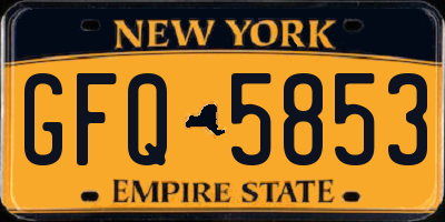 NY license plate GFQ5853