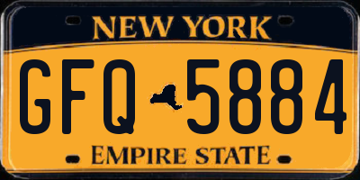 NY license plate GFQ5884