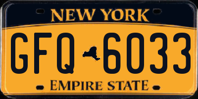 NY license plate GFQ6033