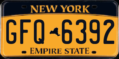 NY license plate GFQ6392