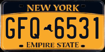 NY license plate GFQ6531