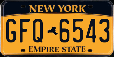NY license plate GFQ6543