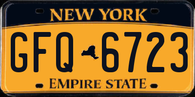 NY license plate GFQ6723